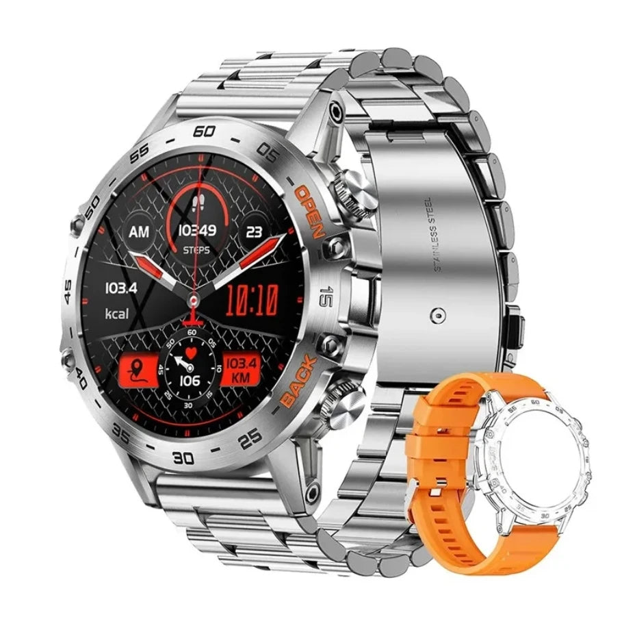 Abelanja Steel 1.39 Bluetooth Call Smart Watch Men Sports Fitness Tracker Watches IP67 Waterproof Smartwatch for Android IOS K52