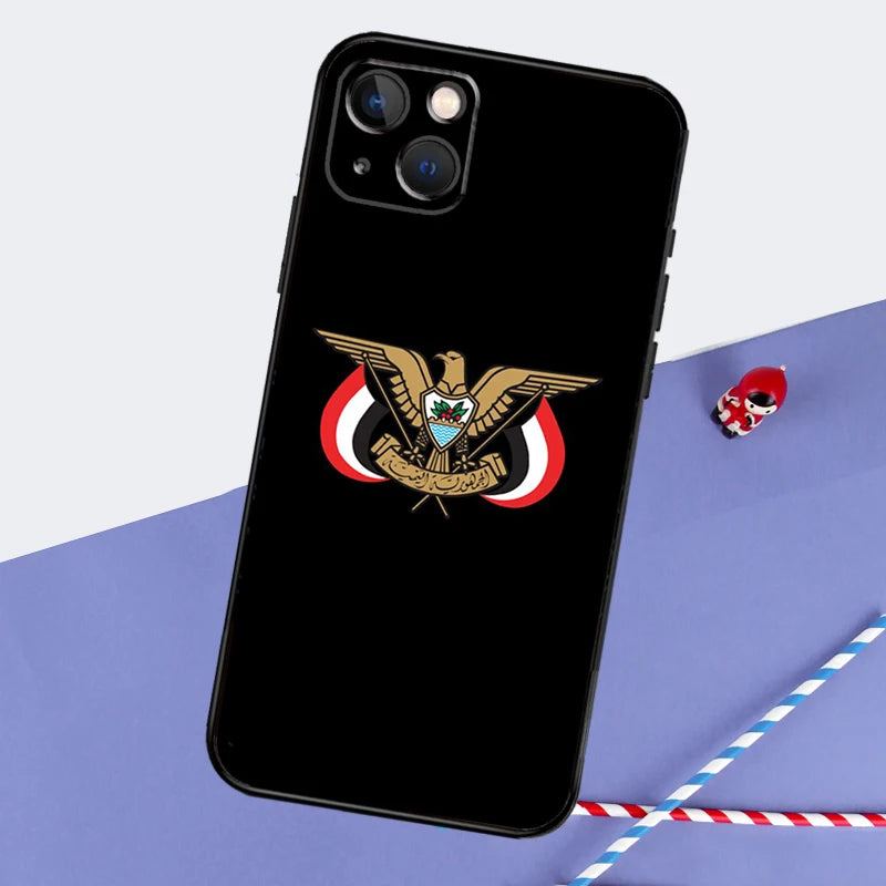 Yemen Flag Phone Case For iPhone 16 15 11 12 13 14 Pro Max Mini XS XR X 7 8 Plus Soft TPU Cover - covers4phones