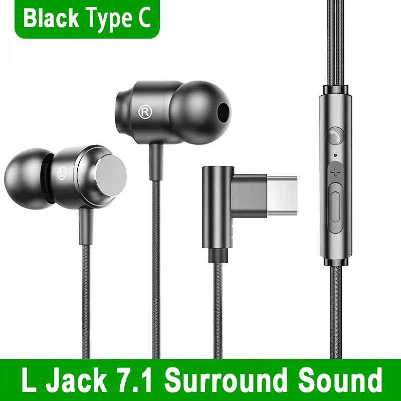 For Galaxy 90° Jack Wired Gaming Headset HiFi Surround Sound With Mic 3.5mm Type C Music Headphones For Samsung S24 23 iPhone 15 - covers4phones
