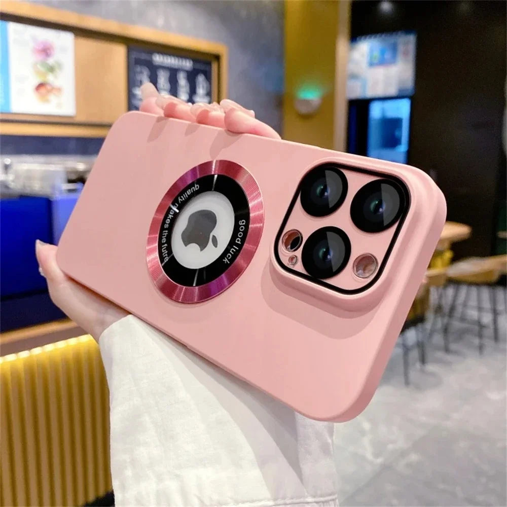 Luxury Frosted Solid Color Case For iPhone 17 16 Pro Max 17 Air 11 12 13 14 15 Plus For Magsafe Magnetic Camera Protection Cover