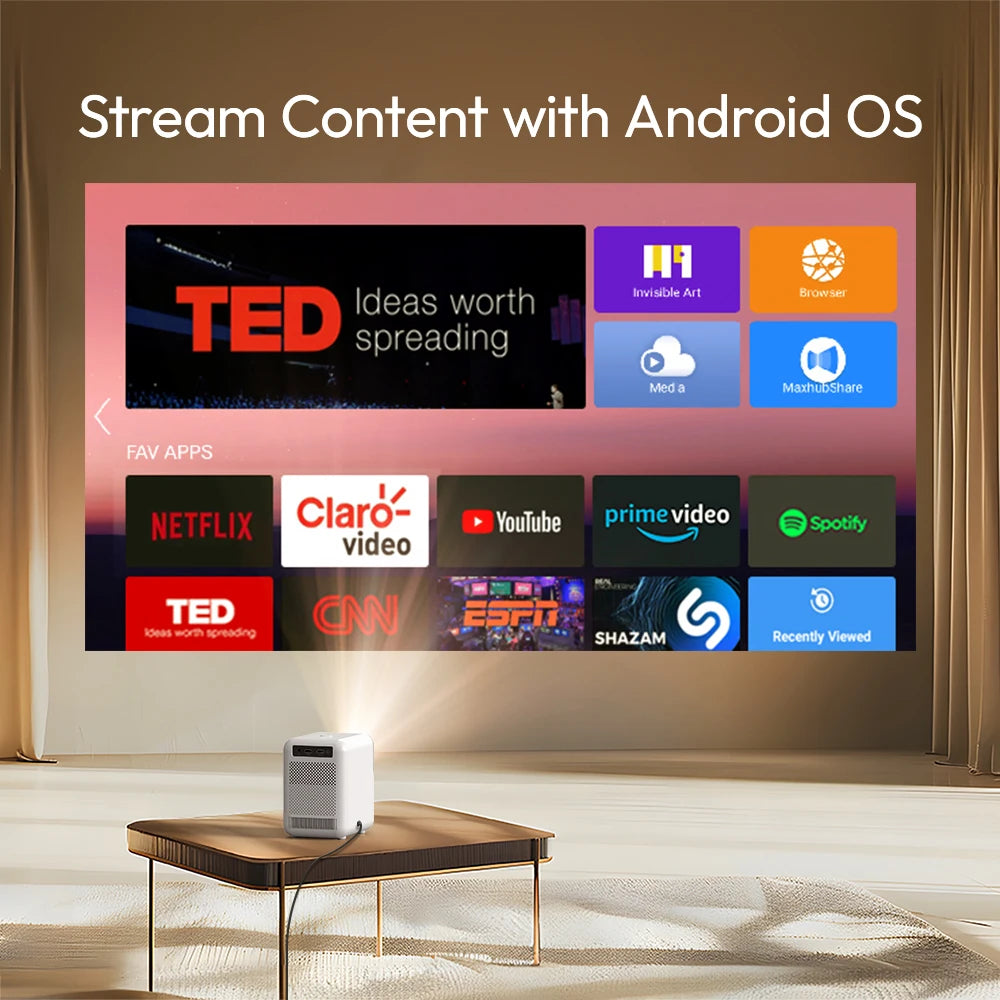 BYINTEK LOVE U4 Smart Mini Home Theater Projector 4K 1080P Video Android WIFI for Smartphone Cinema - covers4phones