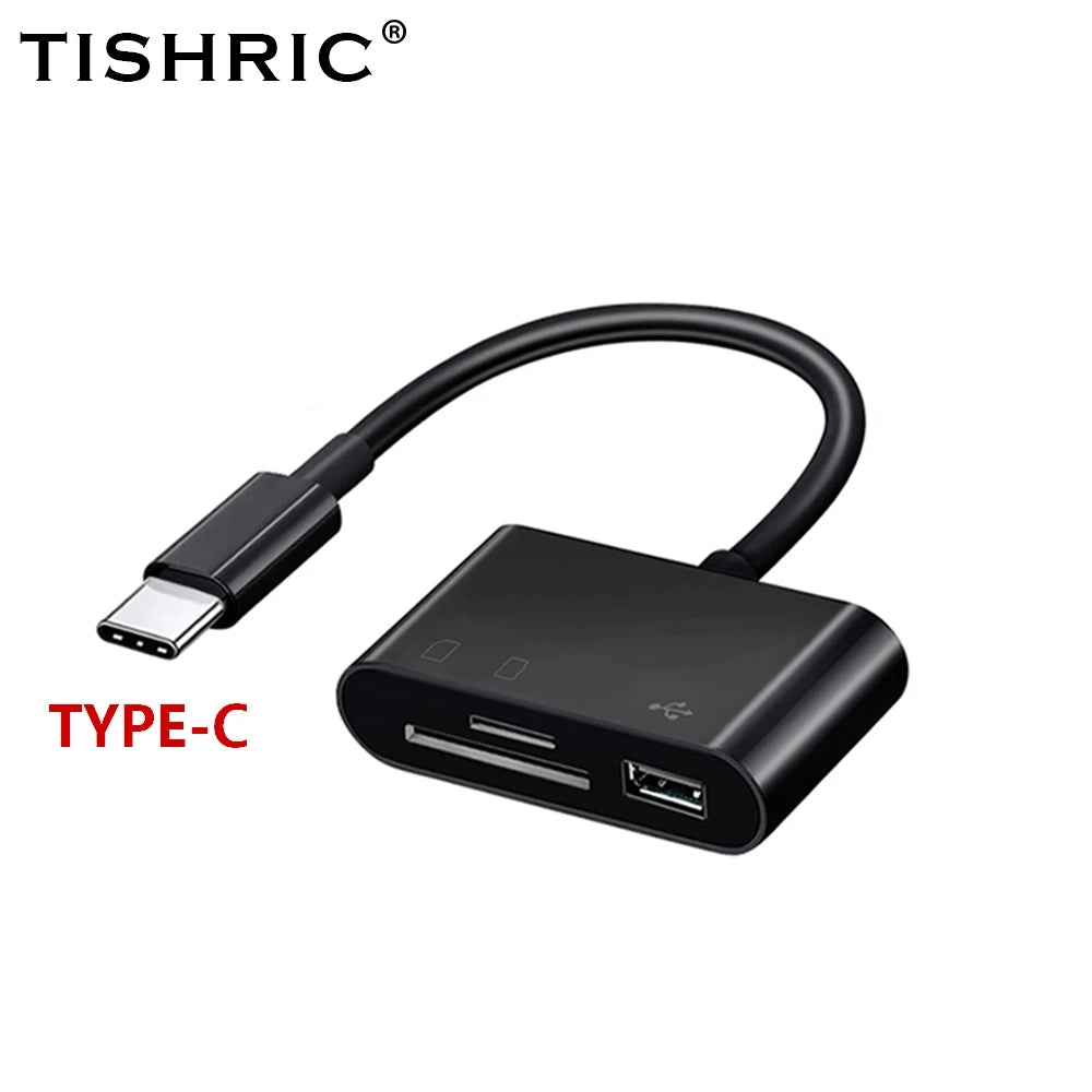 TISHRIC Type C Micro USB Adapter USB TF SD Card Reader USB-C Memory Card Adapter For Macbook Samsung Huawei XiaoMi Laptop Phone