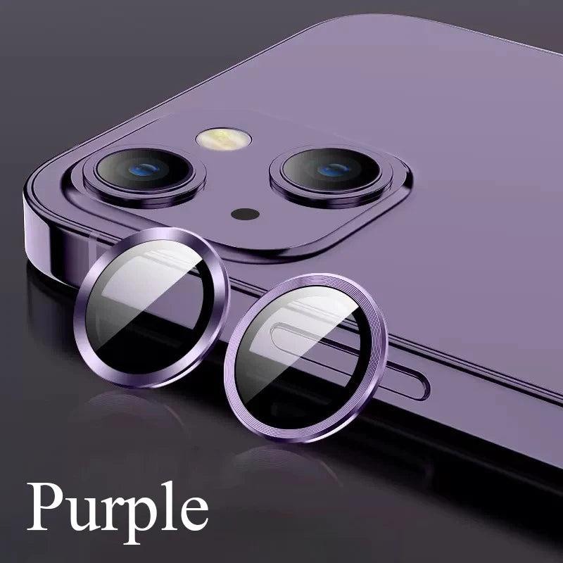 Camera Lens Protector For iPhone 11 12 13 14 15 Pro Max Mini 9H Tempered Glass Screen Protector Cover Film 14/15 Plus Metal Ring - covers4phones