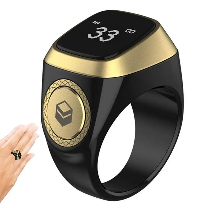 22/18mm Iqibla Smart Tasbih Tally Counter for Muslims Zikr Ring Digital Tasbeeh 5 Prayer Time Vibration Reminder Waterproof - covers4phones