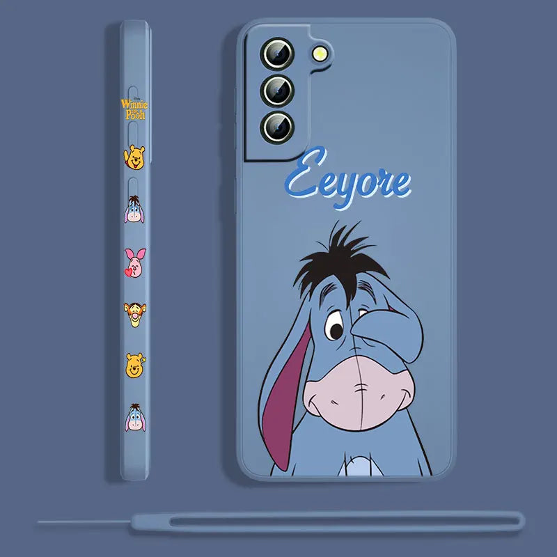 Winnie The Pooh For Samsung Galaxy S23 S22 S21 S20 S10 Note 20 10 Ultra Plus Pro FE Lite Liquid Left Rope Phone Case Coque Capa - covers4phones