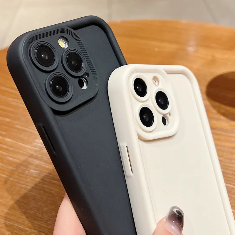 Candy Color Soft TPU Case For iPhone 16 14 15 Pro Plus 13 12 11 Pro Max 16e 8 XR X XS SE Shockproof Silicone Phone Cover Fundas