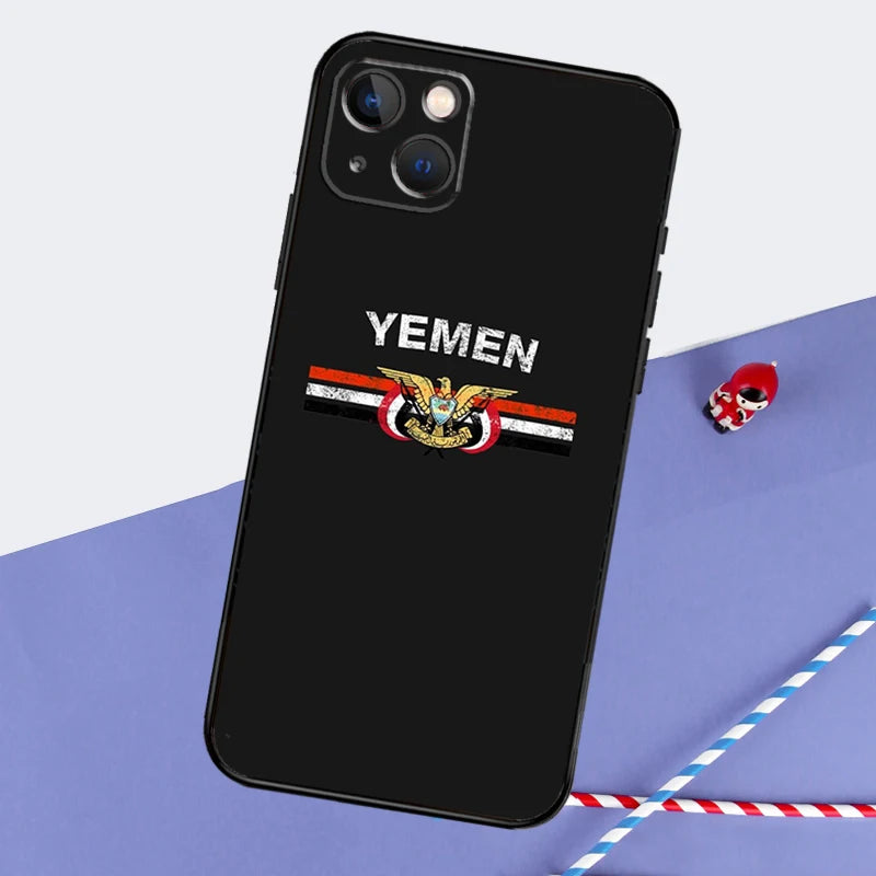 Yemen Flag Phone Case For iPhone 16 15 11 12 13 14 Pro Max Mini XS XR X 7 8 Plus Soft TPU Cover - covers4phones