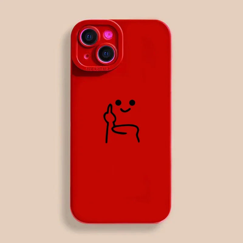 Cartoon Red Man Phone Case For iPhone 15 14 13 12 11 Pro Max Mini X XR XS 7 8 Plus SE Shockproof Soft Back Cover - covers4phones