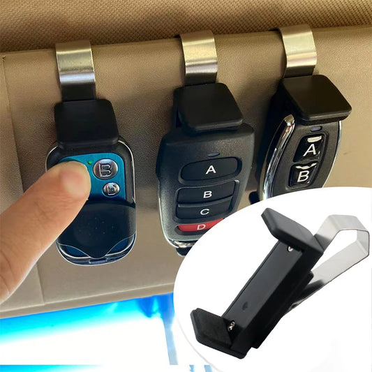 Car Sun Visor Clip Holder Gate Remote 47-68mm for Garage Door Control Car Keychain Barrier Universal Opener Quick Installation - covers4phones