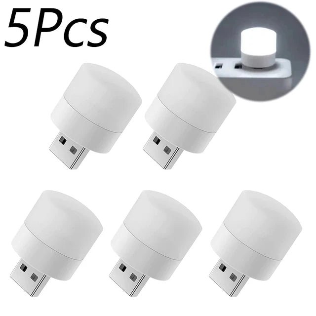 1/10Pcs Mini USB Night Light Warm White Eye Protection Book Reading Light USB Plug Computer Mobile Power Charging LED Night Lamp - covers4phones