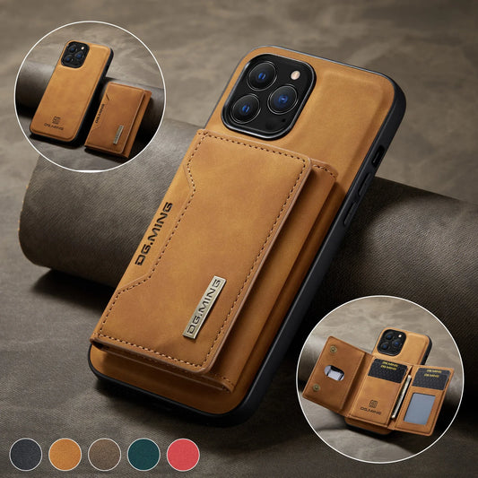 2 In 1 Detachable Magnetic Leather Case for IPhone 16 Pro Max 15 13 12 11 Xs XR 14 Plus Se 2022 Wallet Cover Cards Holder Pocket - covers4phones