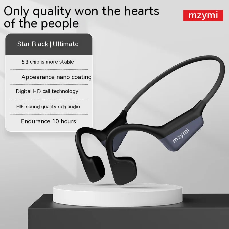 mzymi Neckband I18PRO Bluetooth5.3 Headphones Bone Conduction Sport Earbuds HiFi Sound TWS Earphones Wireless Headest For XIAOMI - covers4phones