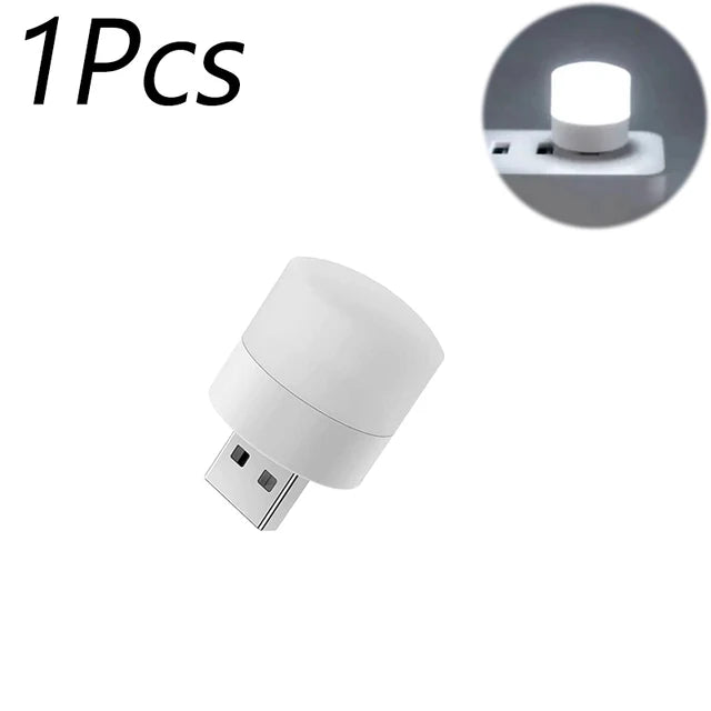 1/10Pcs Mini USB Night Light Warm White Eye Protection Book Reading Light USB Plug Computer Mobile Power Charging LED Night Lamp - covers4phones