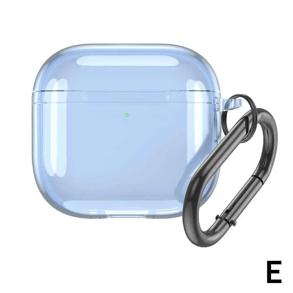Translucent Protecitve Case For AirPods 4 Premium Sleeve Cover For AirPods 4th Generation Case Drop Protector with Carabiner - covers4phones