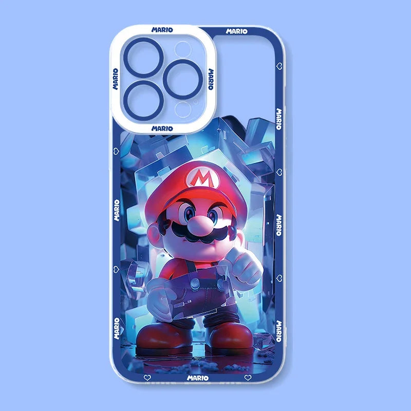 Super M-Marios Bros Clear Case for Samsung Galaxy A73 A13 A51 A71 A04 A04S A04E A14 A34 A54 A13 A23 A33 A53 A12 A22 Soft Cover