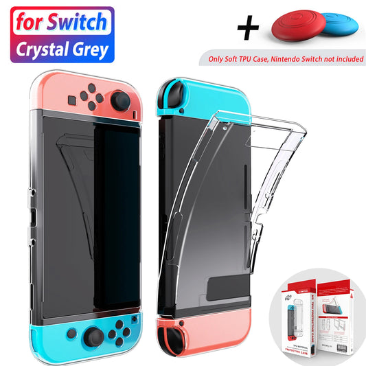 3 In 1 Protective Case Cover Dockable Clear Shock-Absorption Anti-Scratch Protector for Nintendo Switch Tpu Soft Joy-Con Case - covers4phones