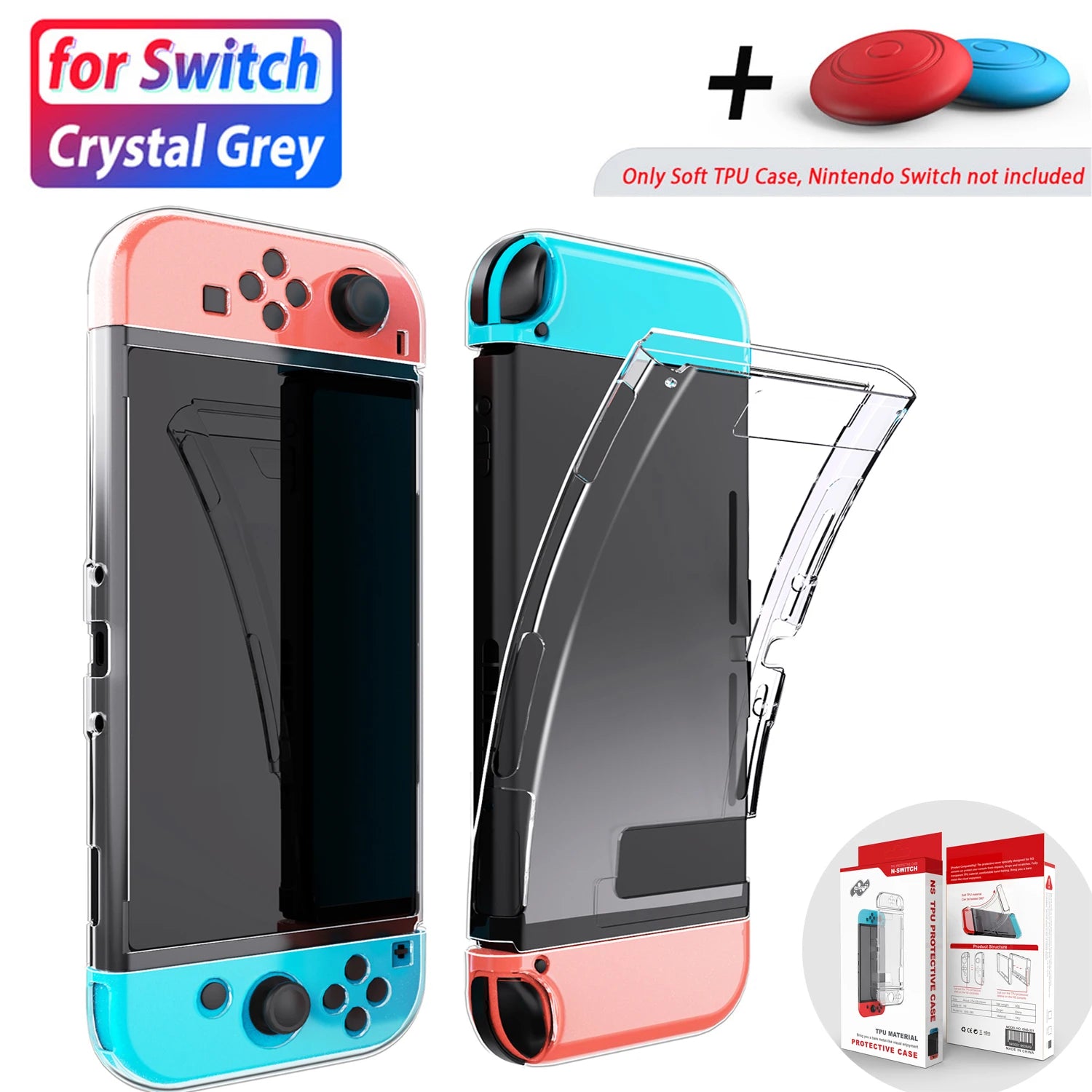 3 In 1 Protective Case Cover Dockable Clear Shock-Absorption Anti-Scratch Protector for Nintendo Switch Tpu Soft Joy-Con Case - covers4phones