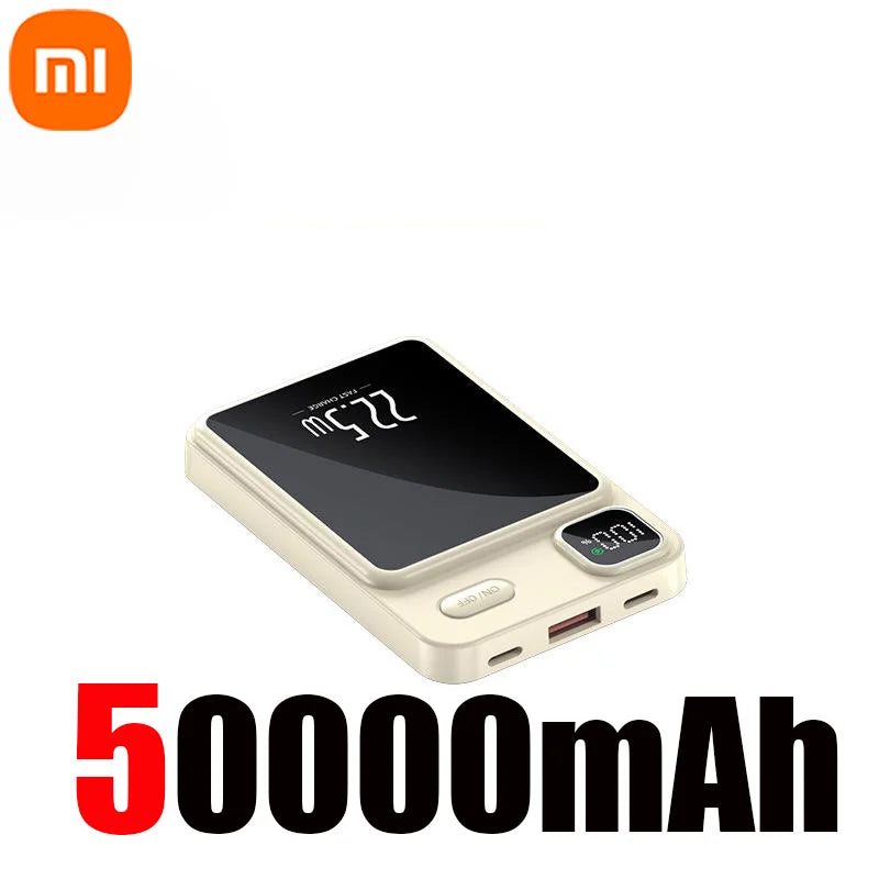 Xiaomi 50000mAh Wireless Magnetic Power Bank Portable Fast Charging External Battery for Magsafe Android iPhone 13 14 15 Samsung - covers4phones