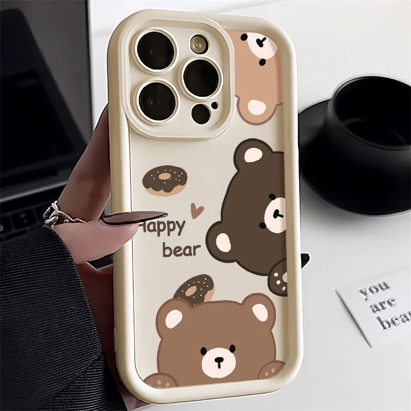Candy Color Cute Cat Phone Case For iPhone 11 Case iPhone 13 15 Pro 12 16 14 Pro Max XR XS X 7 8 Plus SE Matte Shockproof Cover - covers4phones