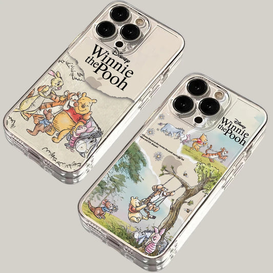 Comics Winnie the Poohs Phone Case for iPhone 16 15 14 Plus 13 12 Mini 11 iPhone16 iPhone13 Pro Max X Xs XR 7 8 Clear Soft Cover