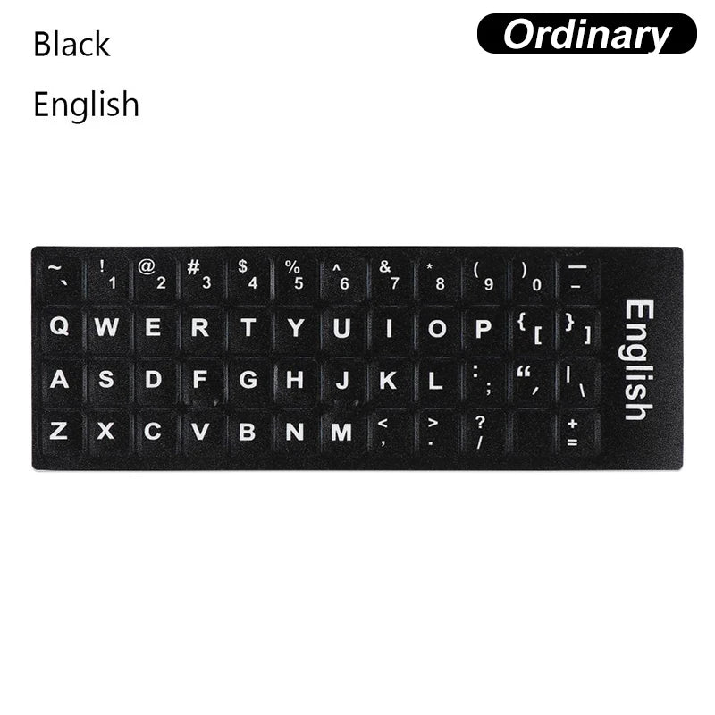 Spanish,Russian,Arabic,French,English etc Language Fluorescent Keyboard Stickers Luminous Waterproof Keyboard Protective Film