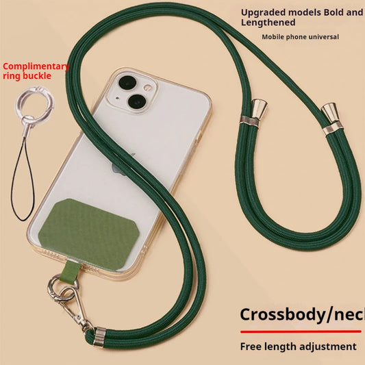 Universal Adjustment Phone Lanyard Necklace Strap Phone Case Solid Color Long Hanging Rope With Clip Anti-Lost Crossbody Lanyard - covers4phones