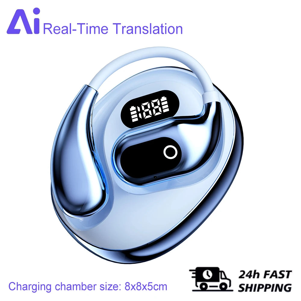 Ai Two-Way Real time Translators Earphone 144 Languages Wireless Bluetooth Smart Voice Translator Headphones For Travel Business
