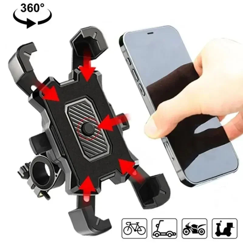 VIKEFON 360° Rotatable Electric Bicycle Phone Holder for iPhone Riding MTB Bike Moto Motorcycle Stand Bracket Non-slip Cycling - covers4phones