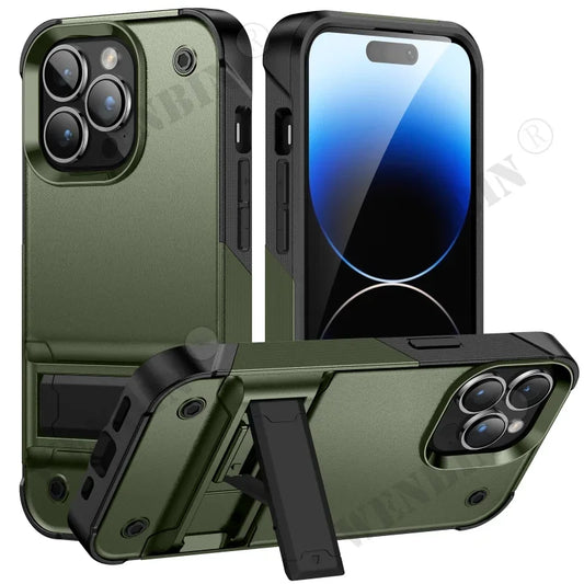 Case For iPhone 16 15 14 13 12 11 Pro Max Plus 8 7 Plus XR X SE Military grade protective cover with stand - covers4phones