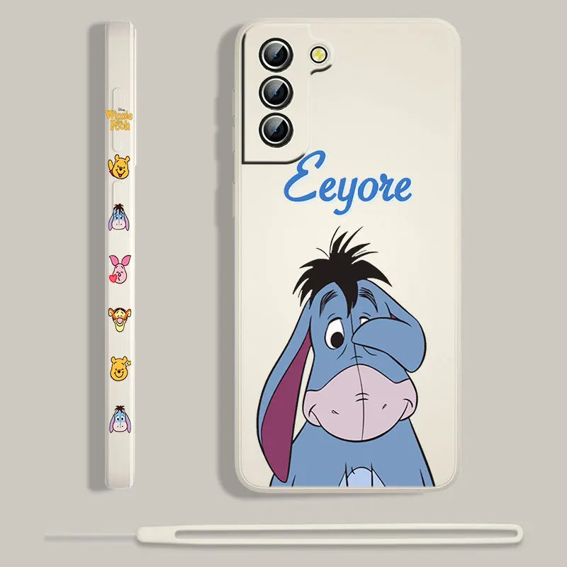 Winnie The Pooh For Samsung Galaxy S23 S22 S21 S20 S10 Note 20 10 Ultra Plus Pro FE Lite Liquid Left Rope Phone Case Coque Capa - covers4phones
