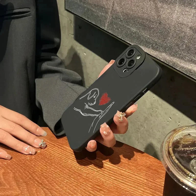 Cat Dog High Five Silicone Phone Case For iPhone 15 16 Pro Max 14 13 12 11 X XS XR 7 8 Plus SE 2020 13Mini Shockproof Soft Cover - covers4phones