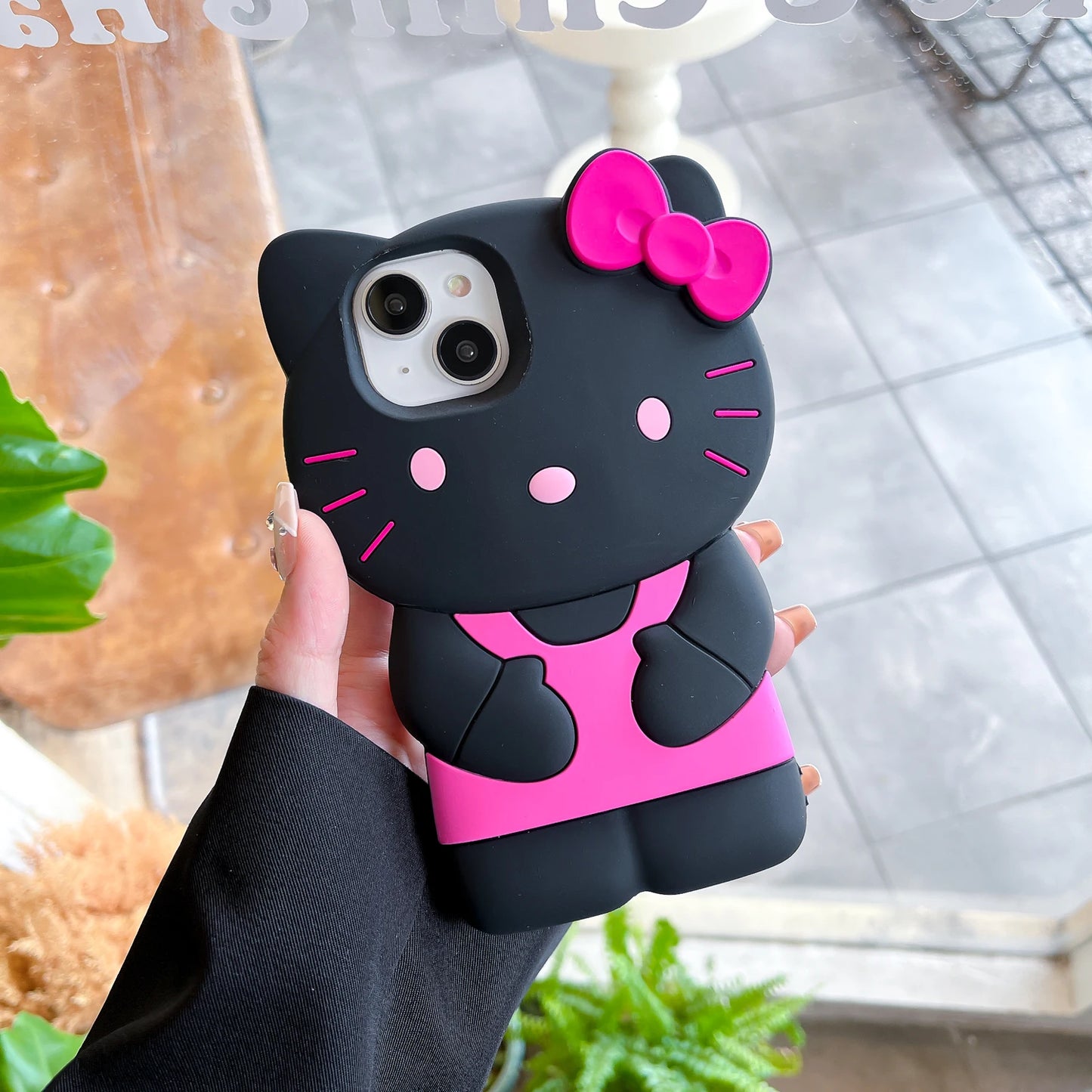 For iPhone 11 12 mini 13 Pro 14 Plus 15 Pro Max XS XR X 7 8 SE 2020 Hello Kitty 3D Silicone Soft Phone Case - covers4phones