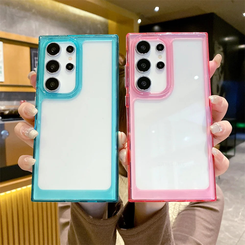 Transparent Airbag Bumper Case for Samsung Galaxy S24 Ultra S23 S22 Plus S21 S20 FE A54 A52 A34 A14 A73 A53 A33 Acrylic Cover - covers4phones