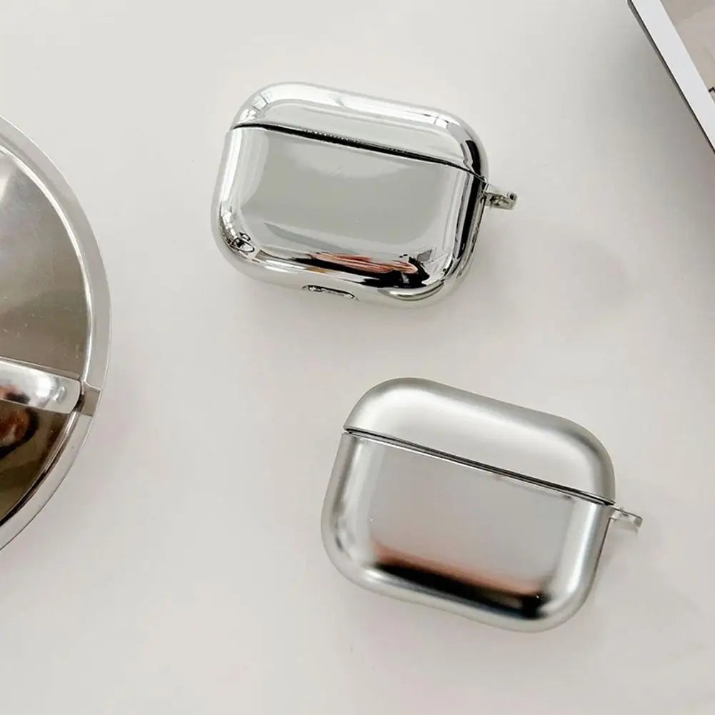 Silver Case for Airpods 4 Case Cover Glossy/Matte Soft TPU Shell Skin Guard Protector for AirPods 4th Generation Case Anti-Drop - covers4phones