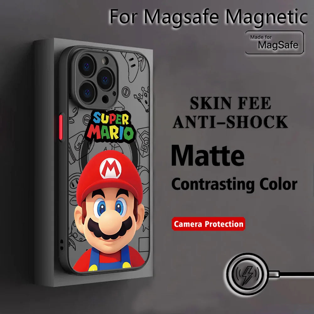 Hot Classic Popular M-Marios Phone Case For Samsung Galaxy S25 S24 S23 S22 S21 S20 FE Plus Ultra 5G Matte Magnetic Back Cover