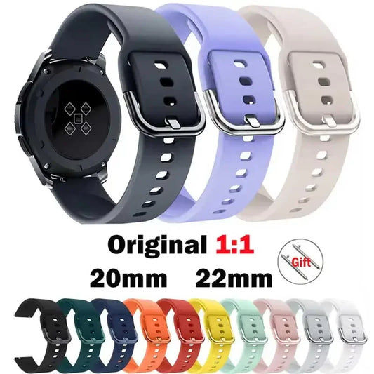 20mm/22mm band For Amazfit GTS/2/2e/3/4 GTS2 Mini/GTR 4/3/Pro/47mm/GTR2/2e/stratos 2/3 Silicone Bracelet Amazfit bip Watch strap - covers4phones