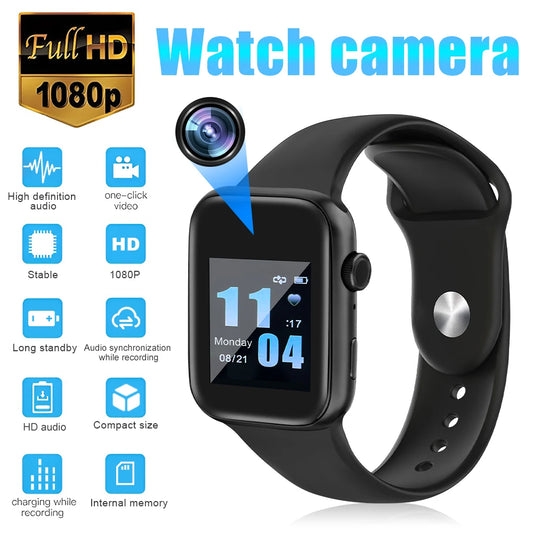 16-256GB Smart Watch 1080P Mini Camera Audio Video Recorder Intelligent High-definition Video Noise Reduce Recording Smart Watch - covers4phones