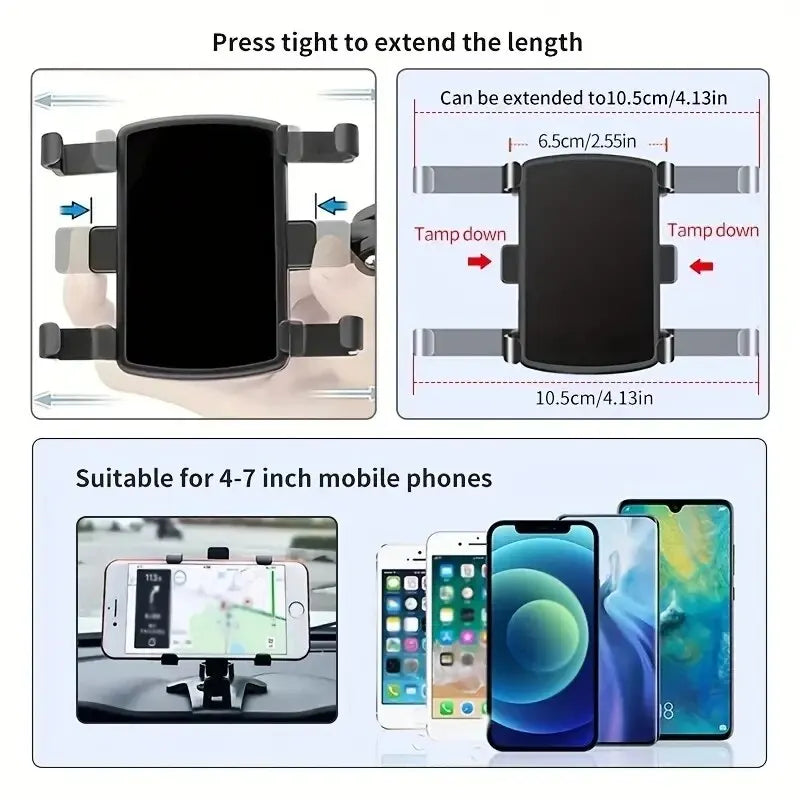Car Phone Holder Stand Dashboard Car Clip Mount GPS Cell Mobile Phone Support in Car Bracket For All Phone iPhone Samsung Xiaomi - covers4phones