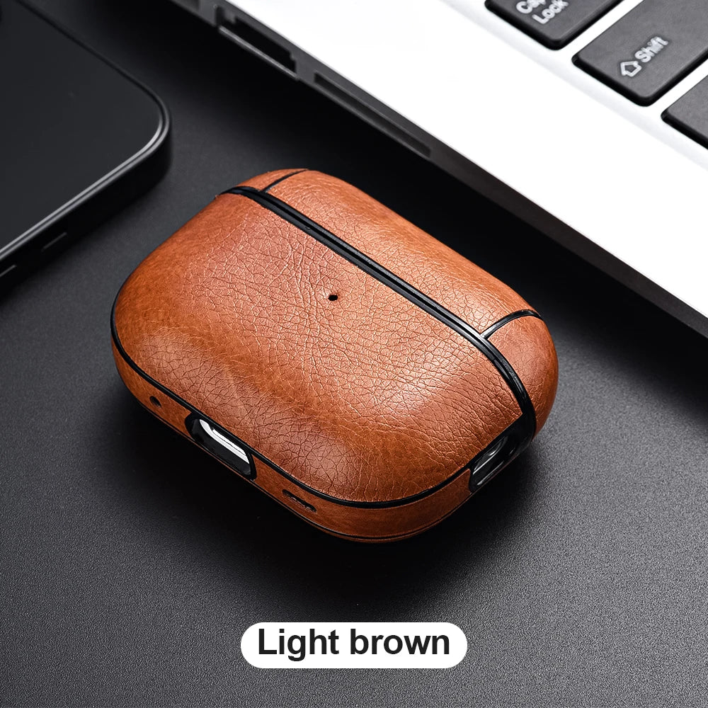 For Airpods Pro 2 Case Leather Business Earphone Case Headset Shell Headphone Cover For Apple Air Pod 3 Pro 2nd Generation USB C - covers4phones