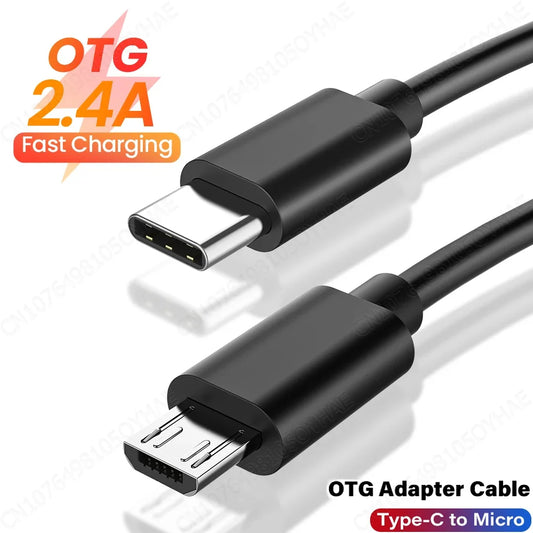 Type C to Micro USB Cable Fast USB Type-C Adapter for Samsung Huawei Xiaomi OnePlus MacBook Pro OTG Mobile Phone Micro USB Cable - covers4phones