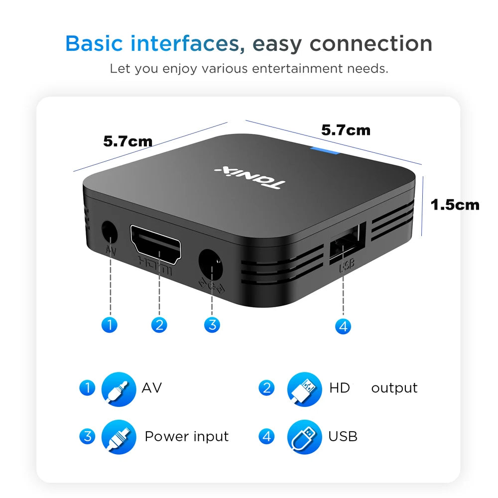 Tanix TX1 Android TV Box Allwinner H313 2.4G Wifi 16G 8G - covers4phones