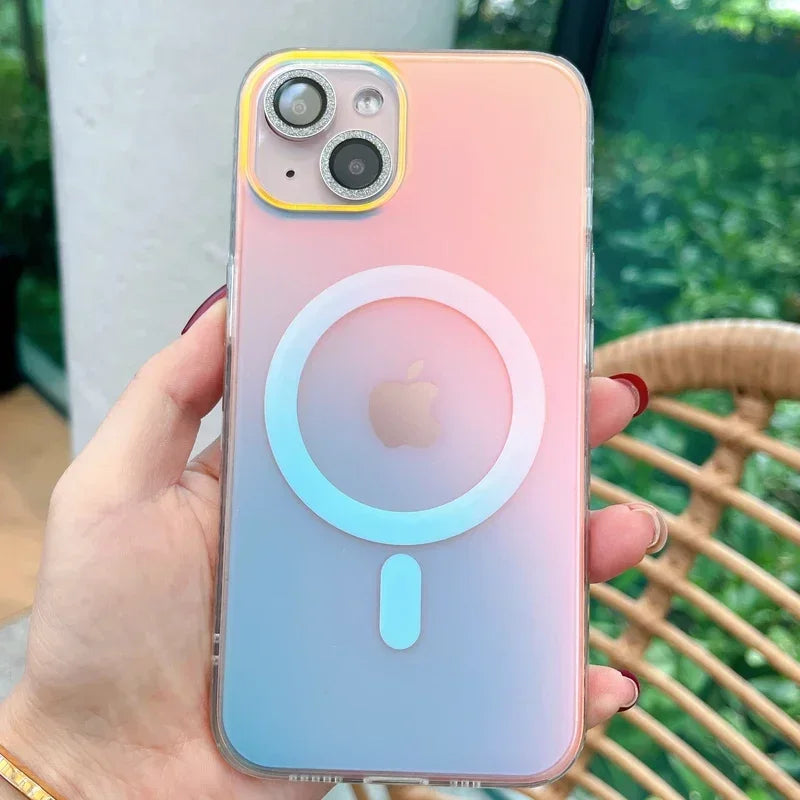 Fashion Matte Aurora Laser Gradient Phone Case For iPhone 16 Pro Max 15 14 13 12 Pro Max XS Max 16 Plus 11 Shockproof Cover - covers4phones