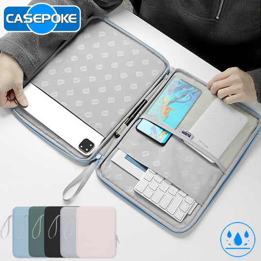 CASEPOKE Tablet Bag 9-13 inch for iPad Accessories Handbag Case for Samsung Lenovo Huawei Xiaomi Sleeve Bag Cover Multi Pockets - covers4phones