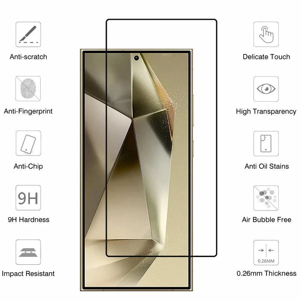 Tempered Glass For Samsung Galaxy S25 S24 Ultra Screen Protector & Camera Film Samsung S24 Ultra Front Glass S25 Plus Film - covers4phones