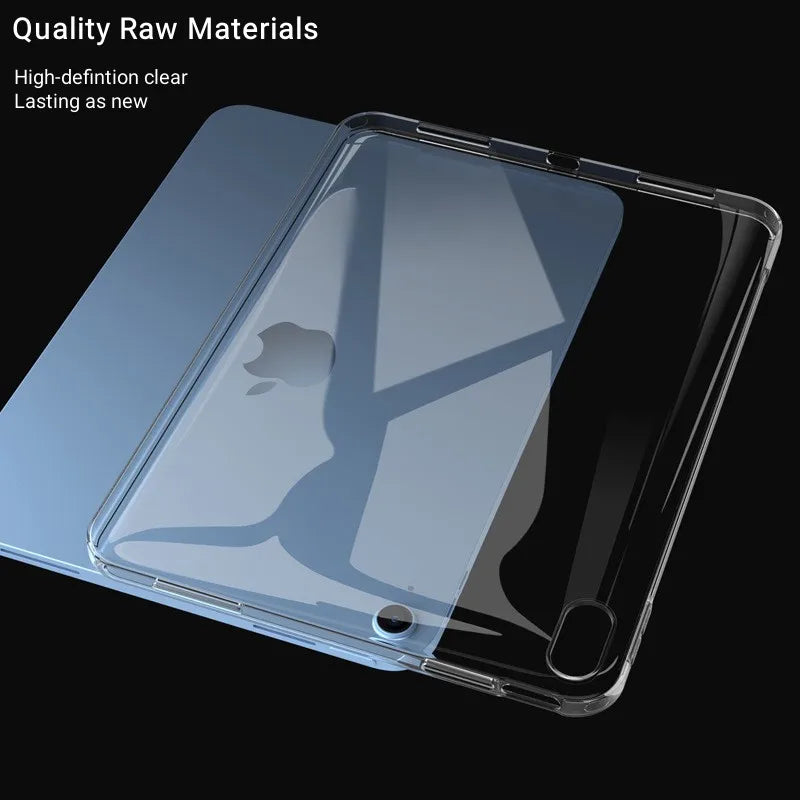 For iPad 10th/9th Case Ultra Thin Transparent Protective Case for iPad Air 5/4 Soft Silicone Cover for pro 11 2022 2021 Funda - covers4phones