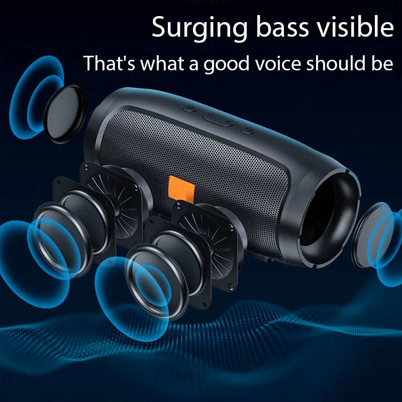 Portable Subwoofer Bluetooth Speakers Outdoor Stereo Surround Waterproof Loudspeaker Wireless Sound Box Support FM Radio TF Card - covers4phones