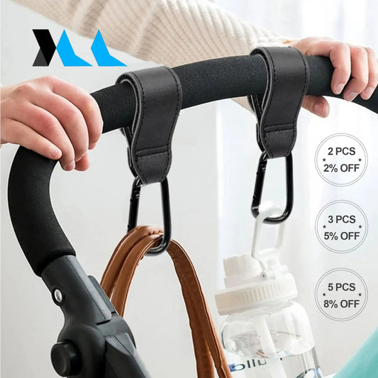 1 PCS PU Leather Baby Bag Stroller Hook 360 Degree Rotatable Multi Purpose Pram Hook Baby Stroller Accessories - covers4phones