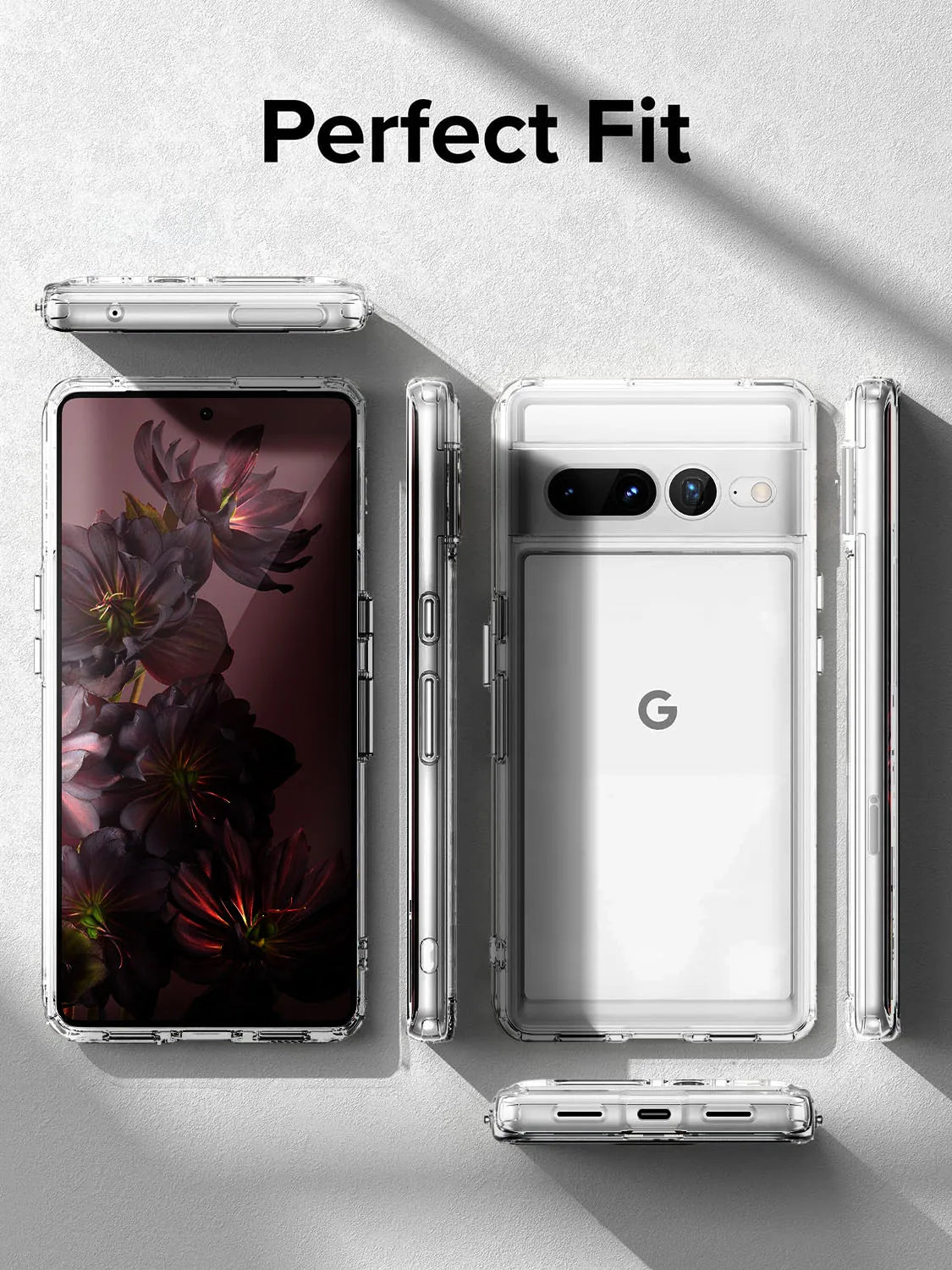 Luxury Transparent Phone Case For Google Pixel 7 pro TPU Bumper anti-drop Metal Buttons Scratch proof hard back cover Clear case