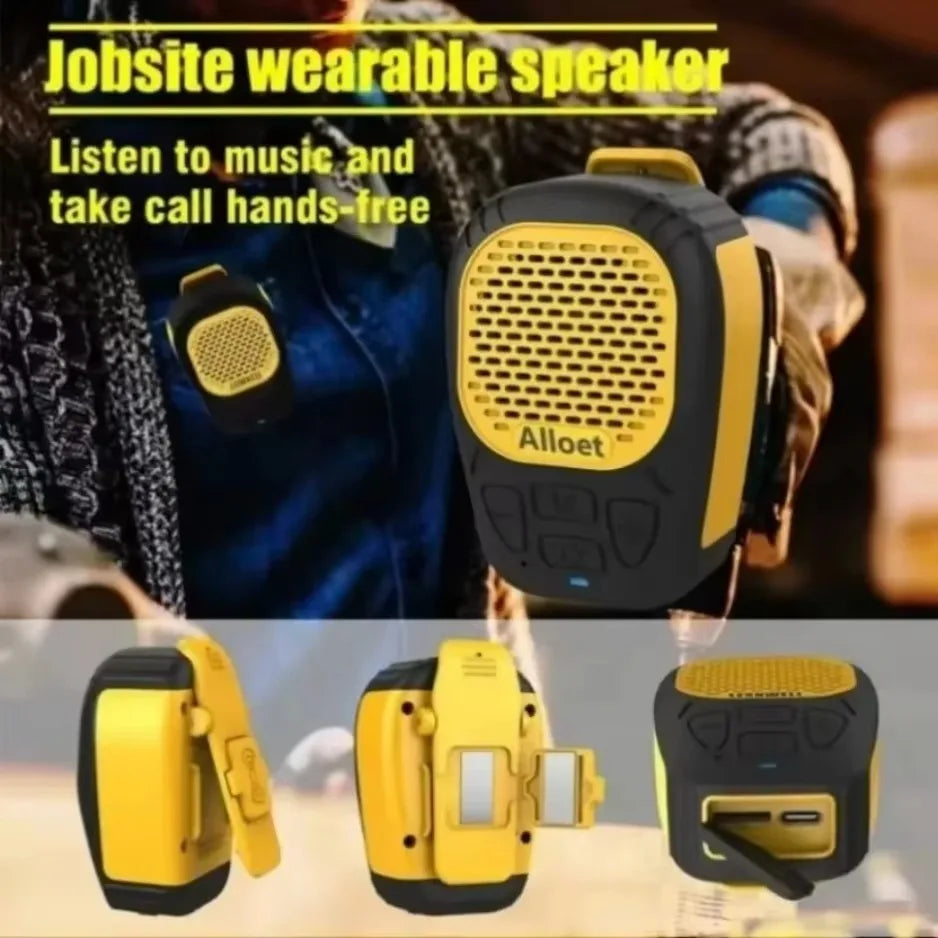 XICKU Wearable Bluetooth Speaker Magnetic Clip-On Wireless Waterproof Portable Sound Strap for Hands-Free Music Calls