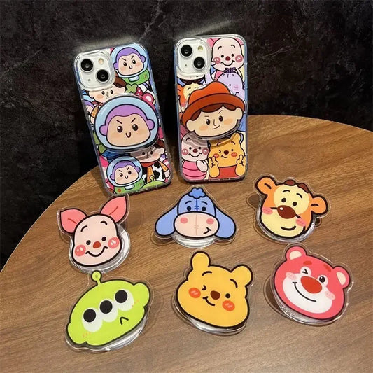 Anime Cute Cartoon Phone Ring Magnetic Wireless Charging Finger Grip for IPhone 16/15/14/13/12/11 Funny Universal Bracket Holder